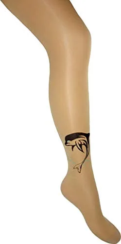 Dailee Tattoo Tattoo-Strumpfhose Delphin Design